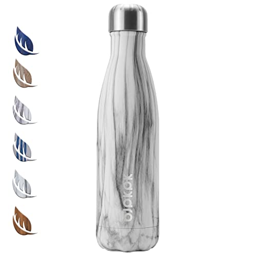 BJPKPK Edelstahl-Wasserflasche – Doppelwandig, Isoliert, 750 Ml, Marmor-Look