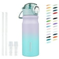 thumbnail image 1 of BJPKPK Water Bottle With Straw 18oz Insulated Water Bottles Reusable Stainless Steel Metal Thermos With Leak Proof Lockable Lid And Carry Handle,Oasis, 1 of 7