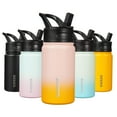 thumbnail image 1 of BJPKPK Water Bottle with Straw Lid, 15 oz Insulated Water Bottle, Stainless Steel Metal Water Bottles, Reusable Leak Proof BPA Free Thermos, Flask, Cups, Coral, 1 of 7
