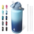 thumbnail image 1 of BJPKPK Water Bottle with Straw Lid, 32oz Vacuum Insulated Water Bottles, Metal Stainless Steel Water Bottles for Sports, Travel, BPA Free Leak Proof Thermos, Cups, Flasks, Tumblers,Sky, 1 of 6