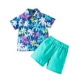 thumbnail image 1 of BJUTIR Baby Boy Clothing Sets Short Sleeve Tree Floral Prints T Shirt Tops Shorts Child Kids Gentleman Boys Outfits For 3-4 Years, 1 of 8