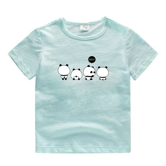 BJUTIR Boys Fashion T Shirts Short Sleeve Toddler Girls Summer Panda Cartoon Prints T Shirts Tops Outwear Cute Fashion For 12-18 Months