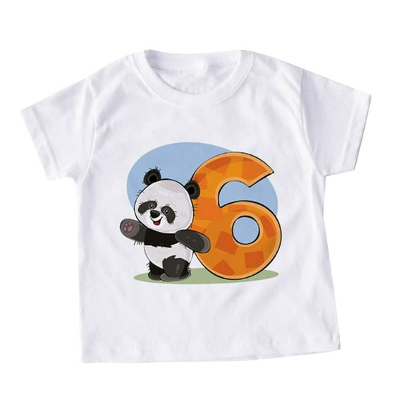 BJUTIR Boys Fashion T Shirts Short Sleeve Toddler Girls Summer Panda Cartoon Prints T Shirts Tops Outwear Cute For 18-24 Months