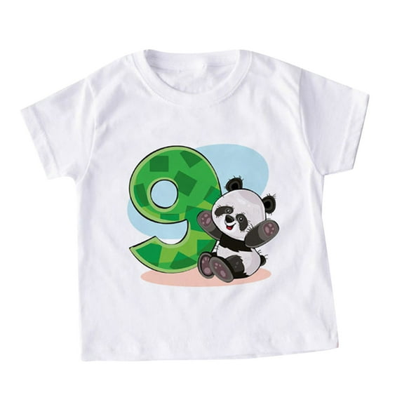 BJUTIR Boys Fashion T Shirts Short Sleeve Toddler Girls Summer Panda Cartoon Prints T Shirts Tops Outwear Cute For 2-3 Years