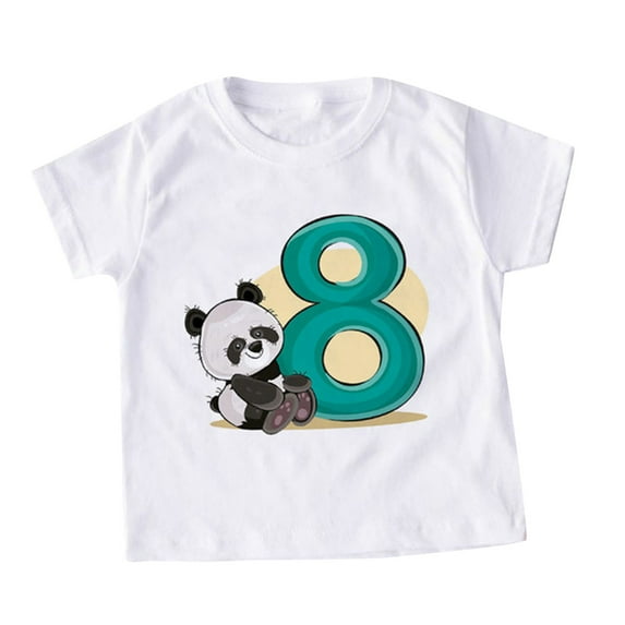 BJUTIR Boys Fashion T Shirts Short Sleeve Toddler Girls Summer Panda Cartoon Prints T Shirts Tops Outwear Cute For 3-4 Years