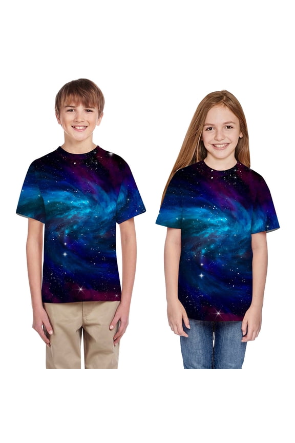 Boys Girls Toddler Tops Galaxy Print Tops T-Shirt Casual Clothes Boys T Shirts