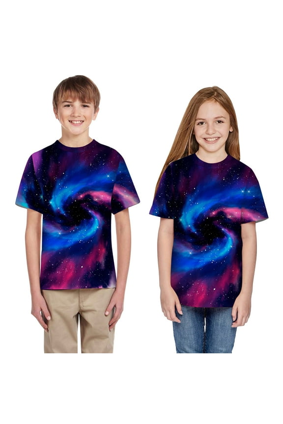 Boys Girls Toddler Tops Galaxy Tops Casual T-Shirt Clothes Print Tops Boys T Shirts