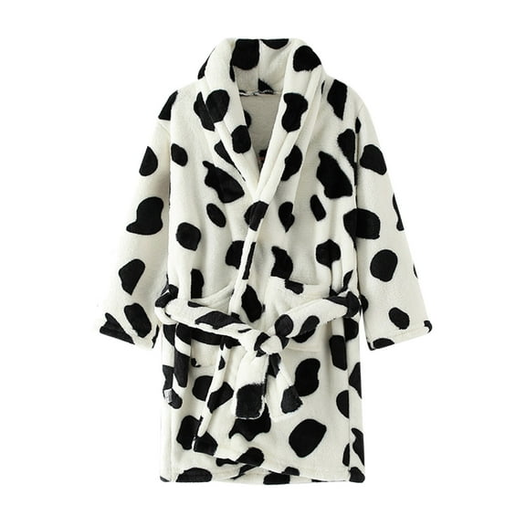 BJUTIR Boys Pajamas Toddler Kids Baby Boys Girls Print Bathrobes Hooded Warm Flannel Night Robe Sleepwear Cute Warm Pajamas Robe