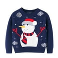 thumbnail image 1 of BJUTIR Boys Sweaters Boys Girls Christmas Cartoon Snowman Prints Sweater Long Sleeve Warm Knitted Pullover Knitwear Tops, 1 of 4