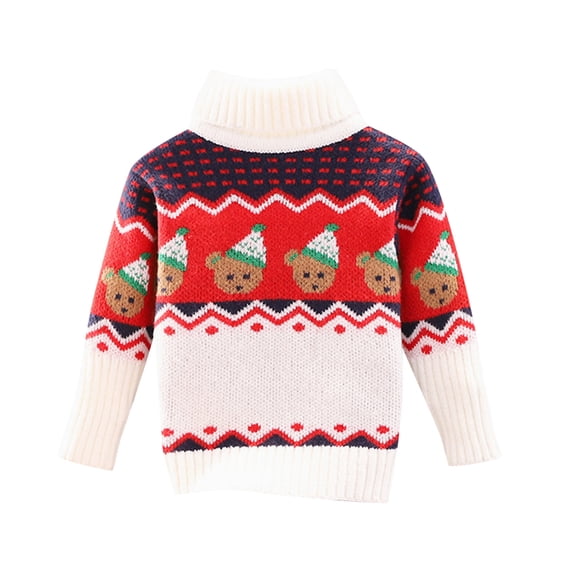 BJUTIR Boys Sweaters Xmas Child Baby Girls Cute Cartoon Turtleneck Sweater Tops Christmas Out
