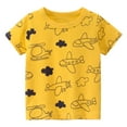 thumbnail image 1 of BJUTIR Boys T Shirts Casual For Toddlers Airplane Print Round Neck Top For Daily Wear Outdoor Activities Versatile Tee Size 4-5 Years, 1 of 8