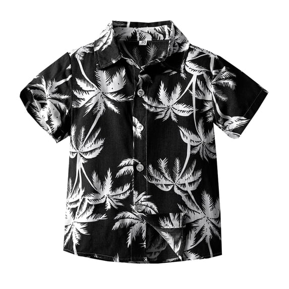 BJUTIR Boys T Shirts Child Toddler Short Sleeve Summer Casual Gentleman Tops Hawaii Beach Holiday Floral Shirts T Shirt Regular Fit Top Size 18-24 Months