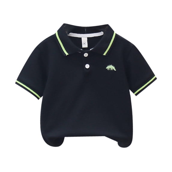 BJUTIR Boys T Shirts Fashion T Shirt Lapel Dinosaur Embroidery Short Sleeve T Shirt Top Athletic Fit Tee Size 11-12 Years