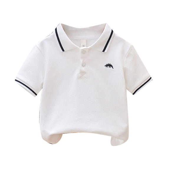 BJUTIR Boys T Shirts Fashion T Shirt Lapel Dinosaur Embroidery Short Sleeve T Shirt Top Leisure Top Size 13-14 Years