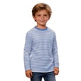 thumbnail image 1 of BJUTIR Boys T Shirts Long Sleeve Graphic Tee With Stripes And Print For Casual Comfort Basic Top Size 7-8 Years, 1 of 6