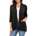 thumbnail image 1 of BJUTIR Cardigan For Women Casual Lightweight Cardigan With Pockets 3 4 Sleeve Front Open Dust Duster, 1 of 7
