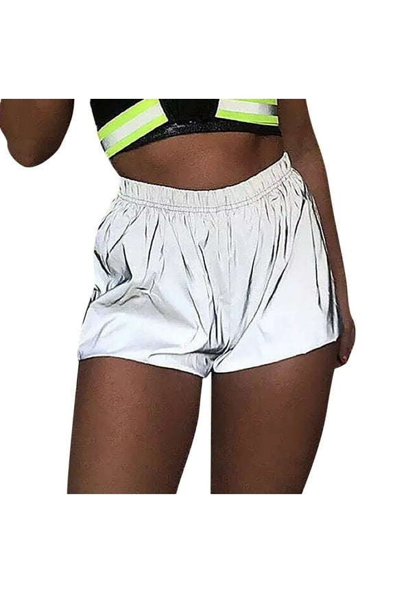 Cargo Pants Women Reflective Shorts Shiny Sport Bottoms Night Club Party Festival Rave Outfit Pants