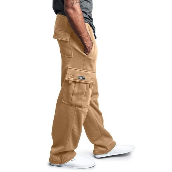 BJUTIR Casual Pants For Men Rope Loosening Waist Solid Color Pocket Trousers Loose Sports Trousers