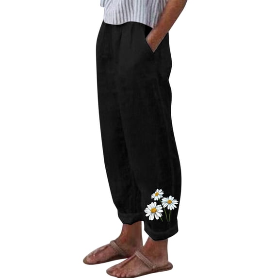 Casual Pants For Women Cropped Pants For Office Capri Pants With Pockets Wide Leg Casual Soft Pant Lightweight Capris