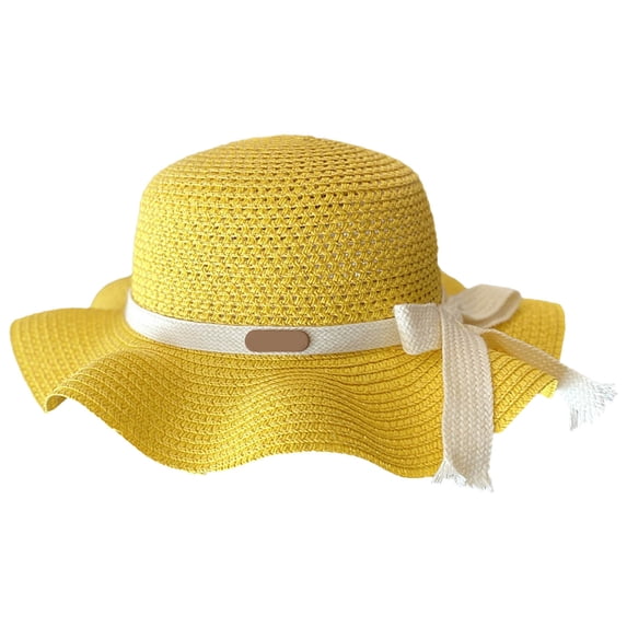 BJUTIR Children Girls Sunscreen Hat Summer Bow Sun Hat Straw Hat Braided Hat Beach Hat Sun Visor Fishermans Hat Baby Boy Girl Hats Caps