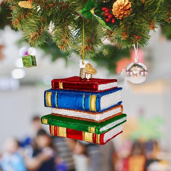 BJUTIR Christmas Decor Book Lover Fun Reading Christmas Book Acrylic Ornament