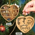 thumbnail image 1 of BJUTIR Christmas Hanging Decorations Book Lovers Heart Shaped Bookshelf Pendant Wood Ornament, 1 of 9