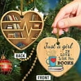 thumbnail image 1 of BJUTIR Christmas Hanging Decorations Book Lovers Heart Shaped Bookshelf Pendant Wood Ornament, 1 of 9