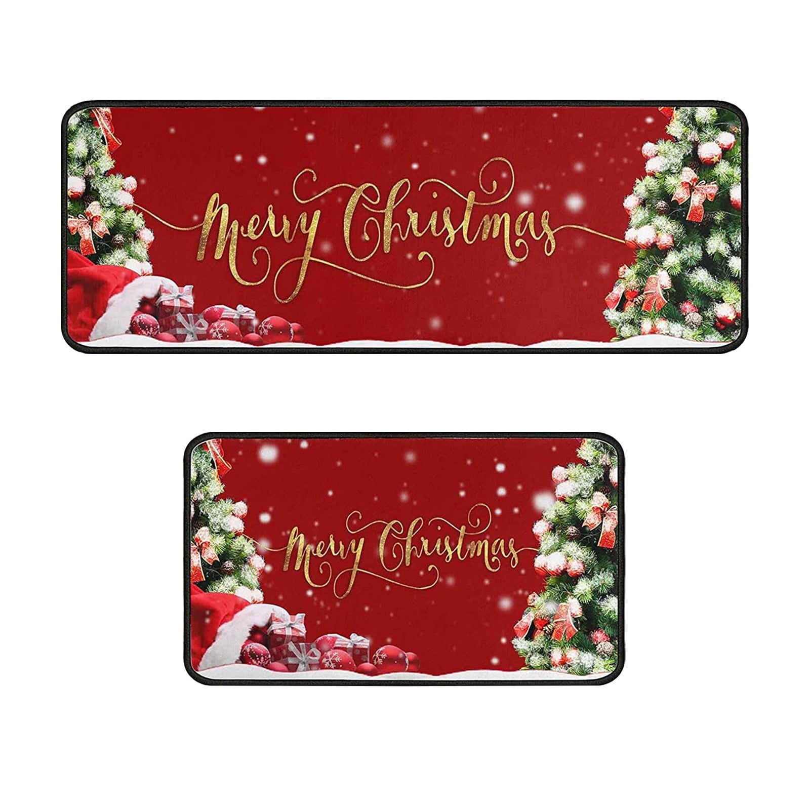 BJUTIR Christmas Kitchen Carpet (2 Pieces) Merry Christmas Kitchen