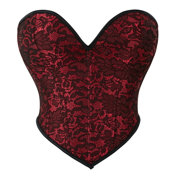BJUTIR Corset Tops For Women Bustier Shapewear Lace Bustier Waist Push Up Bodysuit Party Crop Top Red