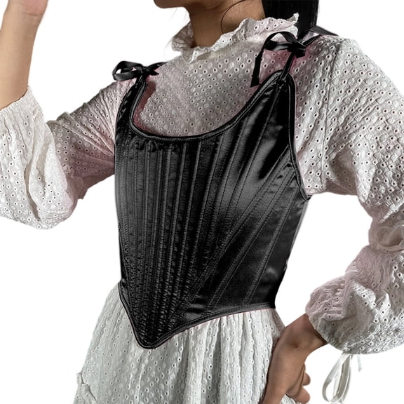 BJUTIR Corset Tops For Women Waist Lace Bustier Corset Top Stylish Bodysuit Y2K Tank Crop Tops Black