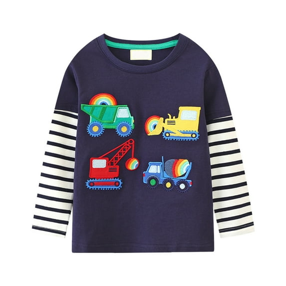 BJUTIR Cute Cartoon Print Tops For Boys Toddler Baby Girls Long Sleeve Cartoon Prints Shirt Tops Clothes