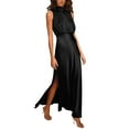 thumbnail image 1 of BJUTIR Dresses For Women 2022 Summer Long Formal Satin Dress Neck Sleeveless Side Slit Flowy Maxi Tank Dresses, 1 of 9