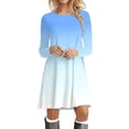 thumbnail image 1 of BJUTIR Dresses For Women Long Sleeved Tee Shirt Dress Casual Swing Gradient Dress, 1 of 4