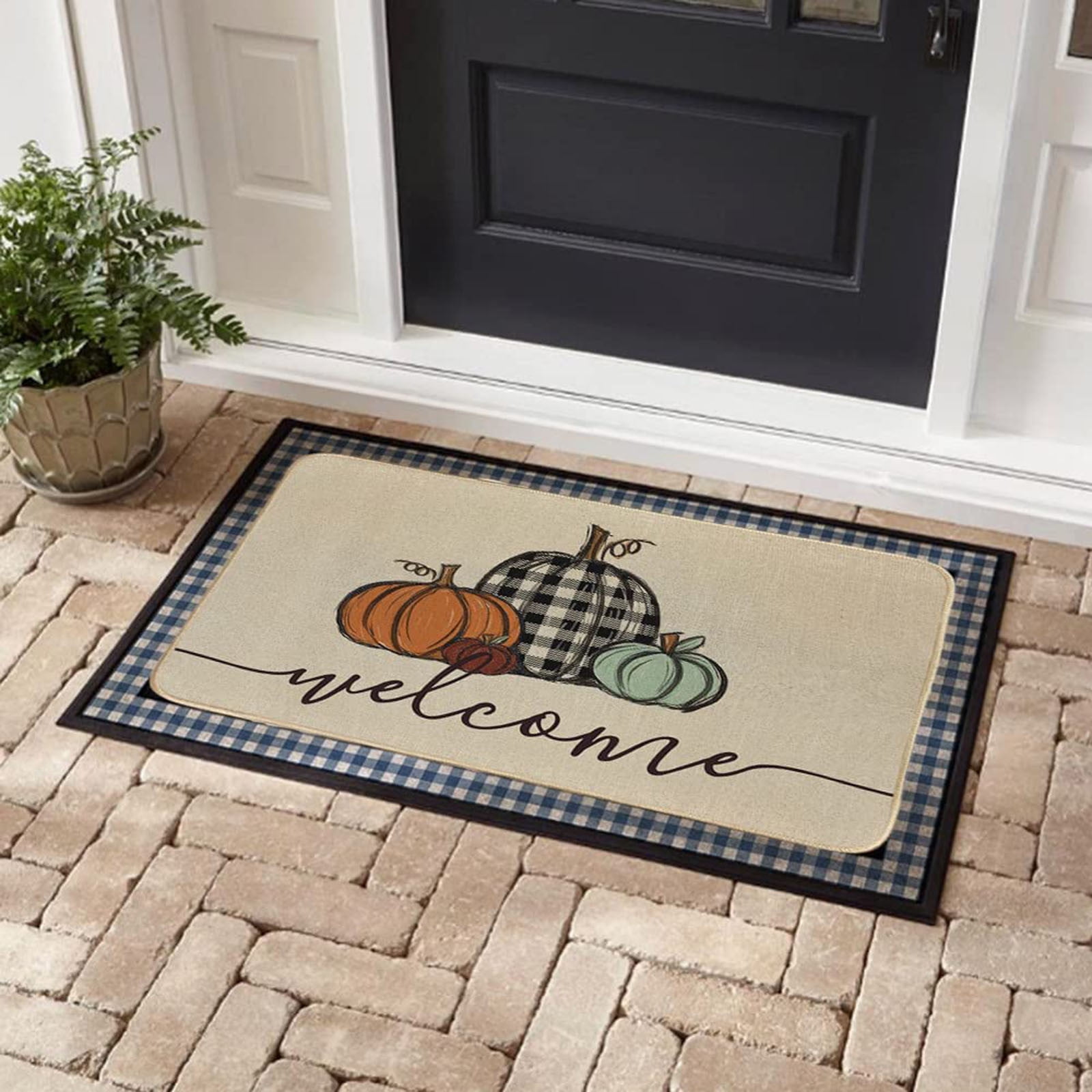 BJUTIR Fall Thanksgiving Decorative Door Mat Farmhouse Happy Fall Yall