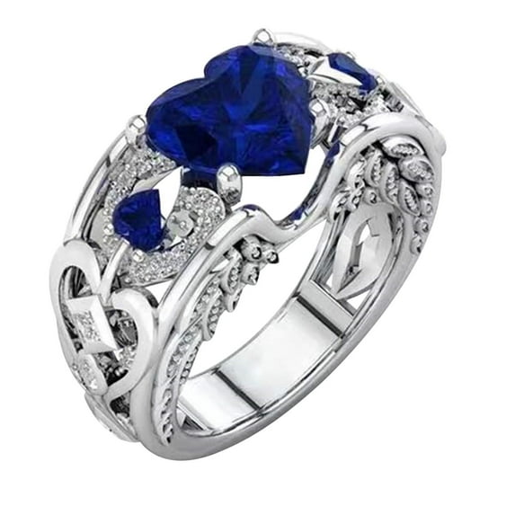 BJUTIR Fashion Rings Heart Shape Diamond Zircon Women Fashion Trend Full Diamond Zircon Ring Ladies Jewelry Diamond Rings For Women Size 5 11