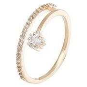 BJUTIR Fashion Rings Real Gold Electroplating Micro Set Zircon Ring Female Opening Adjustable Simple Fashion Index Finger Ring Jewelry
