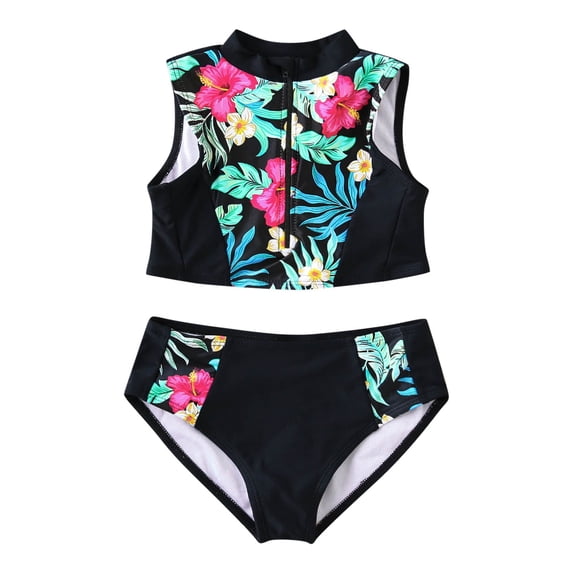 BJUTIR Girls Bathing Suits Family Swimwear Family Matching Swimsuit Set Stylish Summer Beachwear Blue Size 4-5 Years