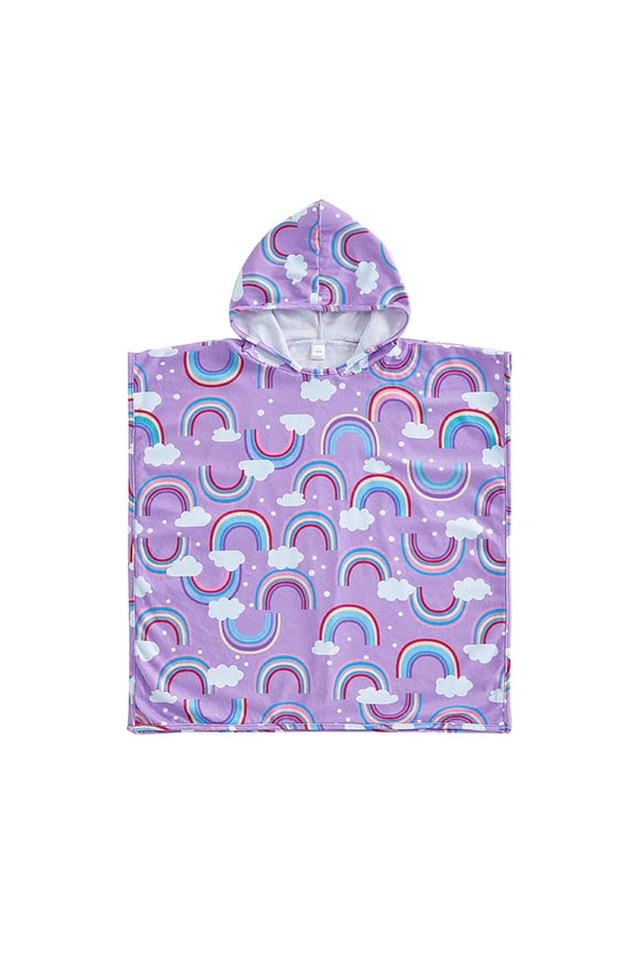 Girls Pajamas Cartoon Kids Hooded Beach Towel Oversized Hooded Towel Wrap With Hoo In Bath Pool Beach Skin-Friendly Nightwear Size 8-9 Years