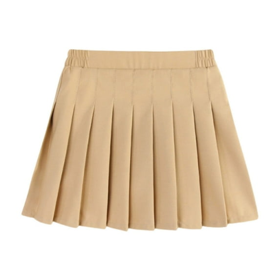 BJUTIR Girls Pleated Skirts Summer Fashion Waist Tennis Pleated Slim Skirt Casual Mini Waist Skirt Size 5-6 Years Khaki