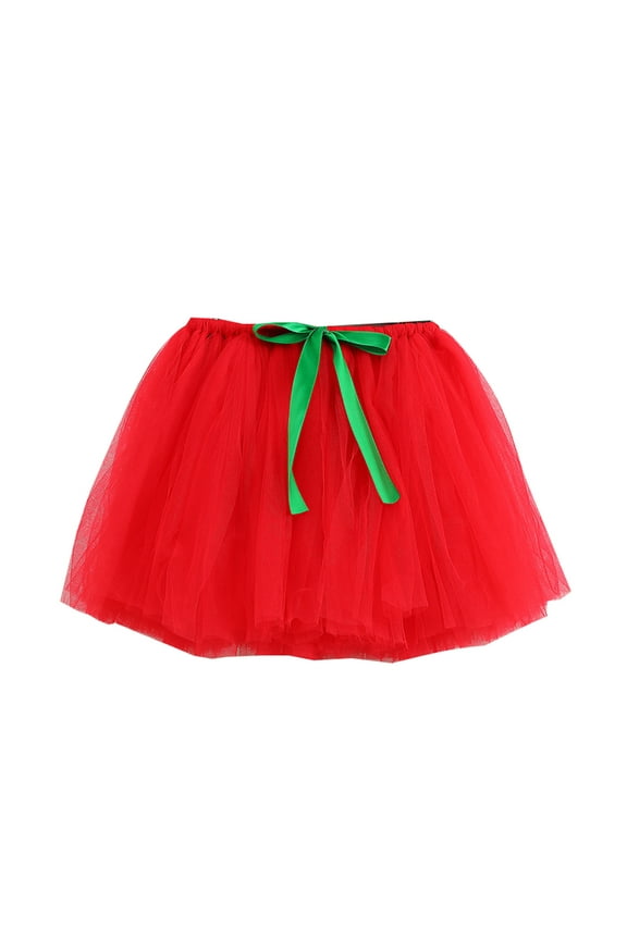 Girls Skirts Kids Holiday Party Dance Party Skirt Size 9-11 Years Red