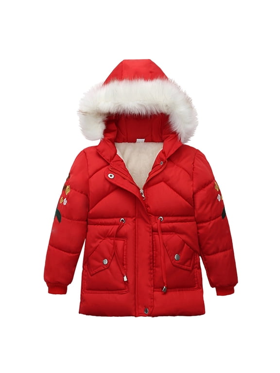 Girls Snowsuit Warm Girl Children Winter Hoodie Zip Thick Coats Jacket Outwear Kids Boys Snow Girls Coat&Jacket