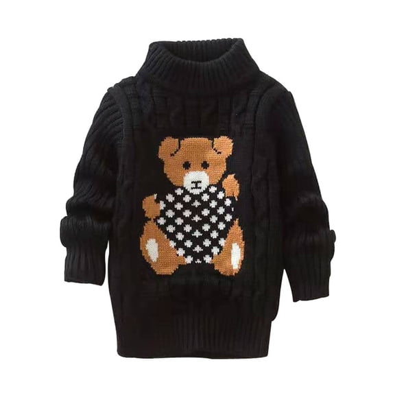 BJUTIR Girls Sweaters Kids Baby Girls Solid Cartoon Print Knit Pullover Sweater Crochet Tops