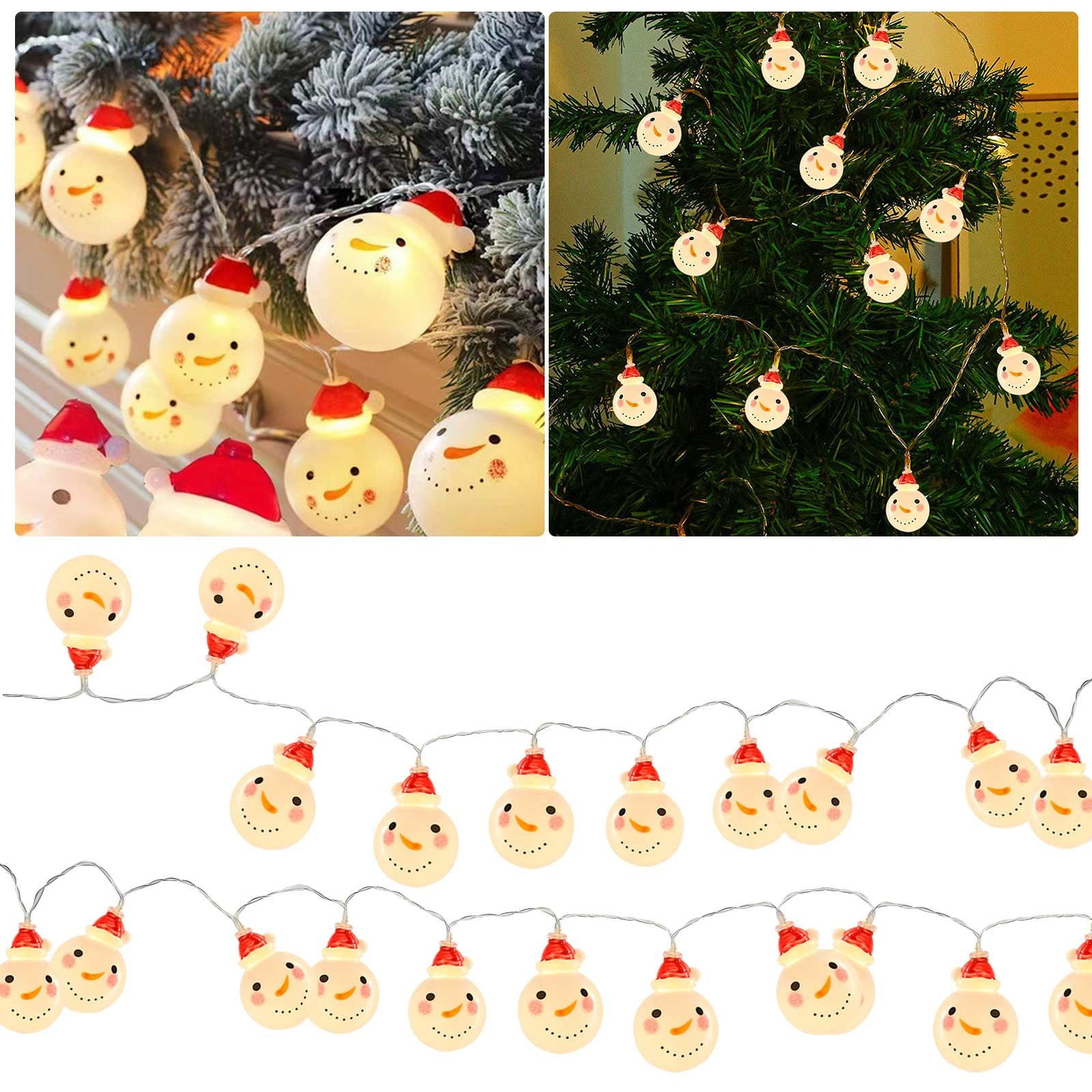 BJUTIR Holiday Decor Christmas Snowman String Lights Led String
