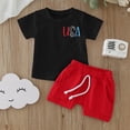 thumbnail image 1 of BJUTIR Independence Day Printed Outfits Set For Boys Baby Toddler 4 Of July Short Sleeve Letter Prints T Shirt Tops Shorts Outfits, 1 of 6