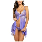 BJUTIR For Women Bra And Panty Jumpsuit Fashion Lace Underwear Sleepwear Pajamas Garter