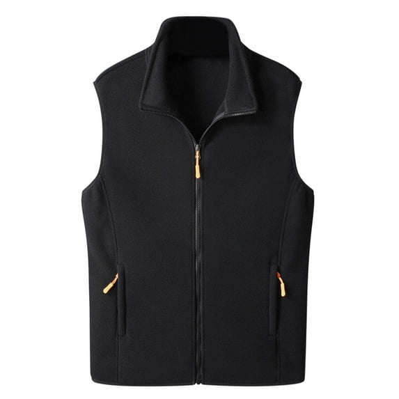 BJUTIR Men'S Winter Coats Winter Casual Vest Zipper Stand Collar Solid Jacket With Pockets