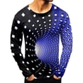 thumbnail image 1 of BJUTIR Mens Fashion Tops Casual Sports Abstract Digital Printing Round Neck T Shirt Long Sleeve Top, 1 of 5