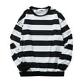 thumbnail image 1 of BJUTIR Mens Sweatshirts And Hoodies Casual Stripe Long Sleeve Rib Sleeve Tops Round Neck Sweatshirt Blouse, 1 of 7