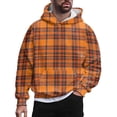 thumbnail image 1 of BJUTIR Mens Sweatshirts And Hoodies Male Autumn And Winter Street Leisure Travel Outdoor Sports Plaid Print Slim Fit Hooded Long Sleeve Sweater Top With Pocket, 1 of 4