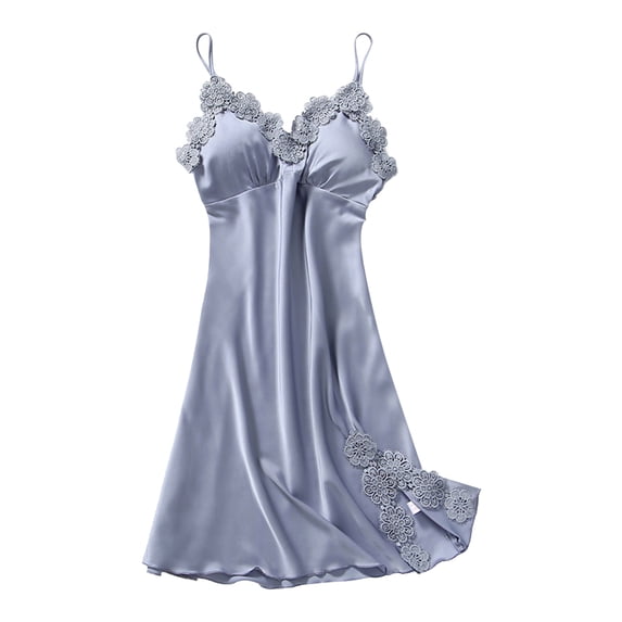 BJUTIR Pajamas For Women Sweet Solid Color Imitation Silk Bud Silk Belt Pad Gathered Suspender Nightdress